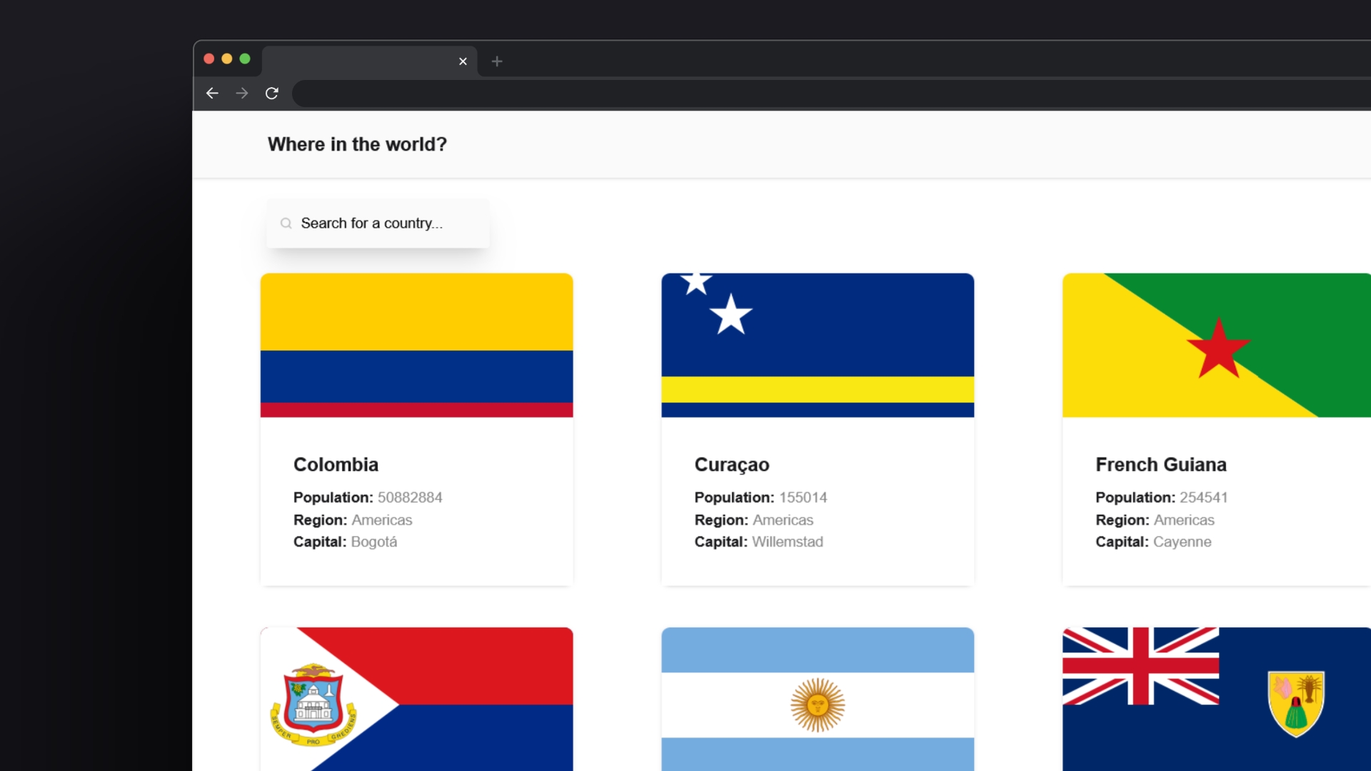 Rest Countries Api - 1